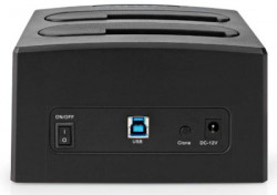 HDDUDB3210BK Nedis USB 3.2 DUPLI docking station za 2.5/3.5 SATA hard diskove, Kloniranje max 8TB - Img 4