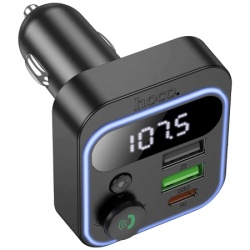 Hoco. fm modulator,bluetooth,12/24v,2xusb-,pd,qc30,20w - e85 tiger-5