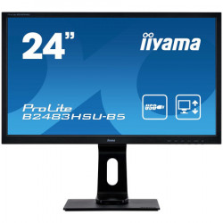Iiyama prolite 24" 1920x1080, 250cdm˛, 13cm Height Adj., Pivot, Stand, Speakers, VGA, HDMI, DisplayPort, USB2.0x 2, 1ms monitor ( B2483HSU- - Img 1