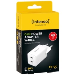 Intenso Punjač kućni, brzi, 2 x USB-C, 3A, 40W - Power Adapter W40CC GaN-1