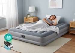 Intex queen dura-beam prestige airbed with usb pump 152x203x30cm ( 64114 )