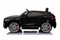 Jaguar F-Race Licencirani auto na akumulator sa kožnim sedištem i mekim gumama - Crni - Img 5