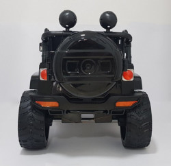 Jeep 2 sa kožnim sedištem i mekim gumama 4x4 pogon + mod za ljuljanje - Crni - Img 2
