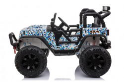 Jeep Brothers na akumulator sa kožnim sedištem i mekim gumama - Plavi - Img 5