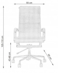 Kancelarijska stolica BOB HB L od prave kože - Crna - Img 6