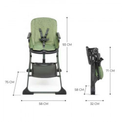 Kinderkraft stolica za hranjenje foldee green ( KHFOLD00GRE0000 ) - Img 3