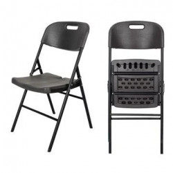 Komplet wood design crni plastični sklopivi sto sa metalnom konstrukcijom i 8 stolica - Img 4