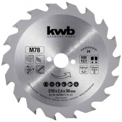 KWB rezni disk za cirkular 210x30 30Z, HM, za drvo/plastiku ( KWB 49587855 )