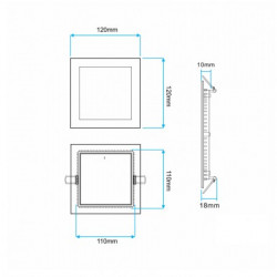 LED ugradna panel lampa 6W toplo bela ( M6UK/WW ) - Img 2