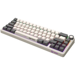 Lorgar Wireless mechanical gaming keyboard Pro, 2.4 GHz, Toxic Purple switches, beige grey purple ( LRG-KBP70MW-RT-US ) -7