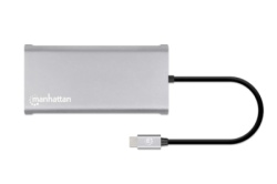 Manhattan 130660 12in1 USB-C - 3xHDMI/4xUSB/LAN/CR/PD 100W Docking station -6