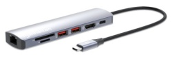 Manhattan 153966 USB-C - HDMI/USB-A/C/GLAN/CR/PD100W Docking station -1