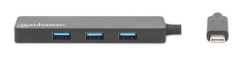 Manhattan 164924 3.2 G1/5Gbps/Crni USB-C HUB 4port -2