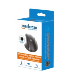 Manhattan Ergonomic 190237, black miš Wireless -5