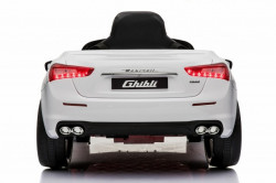Maserati Ghibli - Licencirani Auto na akumulator sa kožnim sedištem i mekim gumama - Beli - Img 3