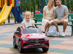 Mercedes EQA 250 - Crveni - Dečiji automobil na akumulator sa kožnim sedištem i mekim gumama