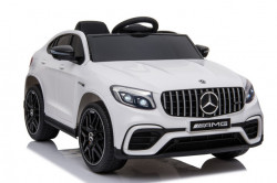 Mercedes GLC63 AMG Licencirani auto na akumulator sa kožnim sedištem i mekim gumama - Beli - Img 1