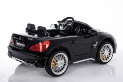 Mercedes SL65 Licencirani Auto za decu na akumulator sa kožnim sedištima i mekim gumama - Crni - Img 4