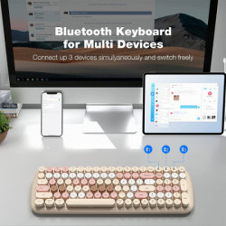 Mofii WL retro BT tastatura u milk tea boji ( SK-646BTMT ) - Img 3