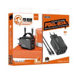 Moxom mx-hc158 qc3.0 65w type-c na type-c crni Kucni punjac ( P1132 )-2