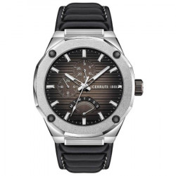 Muški cerruti srebrni sportsko elegantni ručni sat sa crnim kožnim kaišem ( ciwgf2008001 ) - Img 4