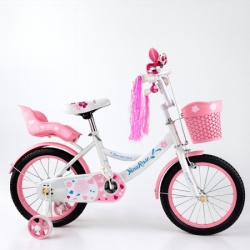 Nina Rose Bicikl 16" za devojčice model 722-16 sa pomoćnim točkovima bela