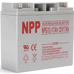 NPP NPG12V-17Ah, GEL BATTERY, C20=17AH, T3, 180*77*167*167, 4,8KG, Light grey - Img 1