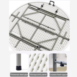 Okrugli plastični Sto 152cm sa metalnom konstrukcijom - Img 5