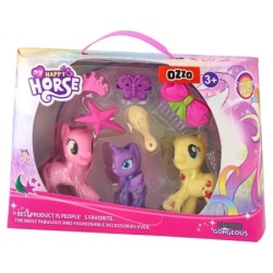 Ozzo fun horse set figura tri ponija set sa šnalicama ( 867194 )
