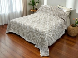 Pamučni prekivač sa dva lica 240x260cm Cream/White ( VLK000220-cream/white )