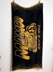 Plažni peškir “Mambo – Vehicle of Peace” – 83x160 cm, 100% pamuk A22 ( VLK000668-“blackmambo )