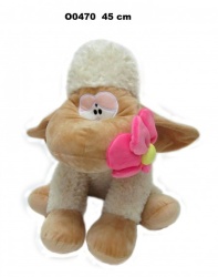 Plišana ovčica sa pink cvetom 45cm ( 124685 )