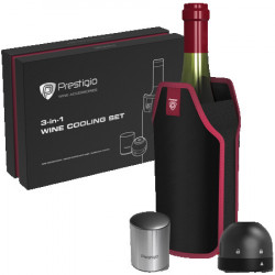 Prestigio wine stopper + champagne stopper + sleeve ( PWA101CS )