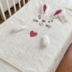 Ready Plišano ćebe - igračka za bebe - Beli Zeka - Img 3