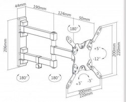 S BOX LCD 223 Nosač Zglobni 13"-42" do 20Kg - Img 2