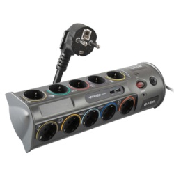 S-Link PRZ01 10xšuko/2xUSB/3m Kabl surge