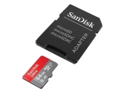 Sandisk ultra + adapter sdsquab-064g-gn6ma micro sd 64gb