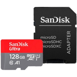 Sandisk ultra microsdxc 128gb + sd adapter a1 class 10 uhs-I ( sdsquab-128g-gn6ma )
