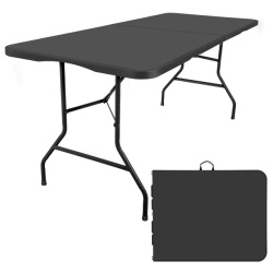 Sklopivi sto sa metalnom konstrukcijom Wood design crni 180x76x74 - Img 7