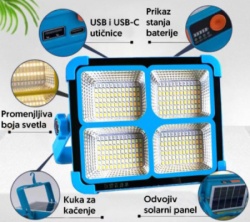 Solarna serviserska LED lampa, 264xSMD, LED, 4500 mAh YW13501-3342-1