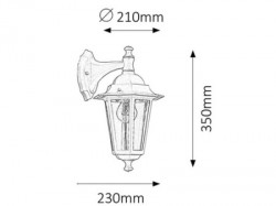 Spoljna zidna lampa Velence E27 60W ip43 bela 8201 - Img 3