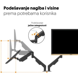 Stoni nosač za dva monitora 17" do 32"   ( MH311D )-4