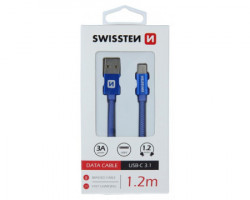 Swissten data kabl tekstil USB na tip C 1.2m plav - Img 2