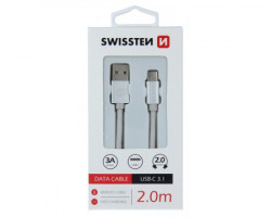 Swissten data kabl tekstil USB na tip C 2m srebrni - Img 2