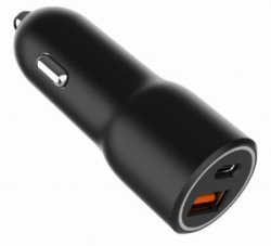 Gembird ta-uc-ac2pdqc38-car-01  2-port usb car fast charger, type-c pd, 38w, black-2