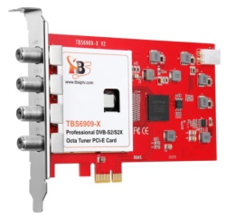 TBS TBS6909-X V2 DVB-S2X/S2/S Octa Tuner PCIe Card Compatible with Tvheadend ( TBS008 )