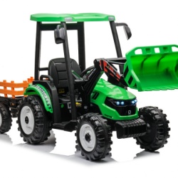 Traktor Sa Prikolicom i Utovarivačem Zeleni Premium Oprema 24V7A ( 12958 )
