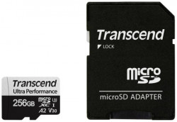 Transcend 256GB microSD w/ adapter UHS-I U3 A2 Ultra Performance, Read/Write up to 160/125 MB/s ( TS256GUSD340S )  - Img 1