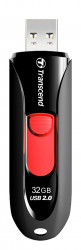Transcend USB 32 GB, JetFlash 590K, USB2.0 Retractable, Black/Red ( TS32GJF590K ) - Img 1