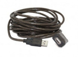 UAE-01-5M Gembird USB 2.0 active extension cable, black color, bulk package, 5m - Img 2